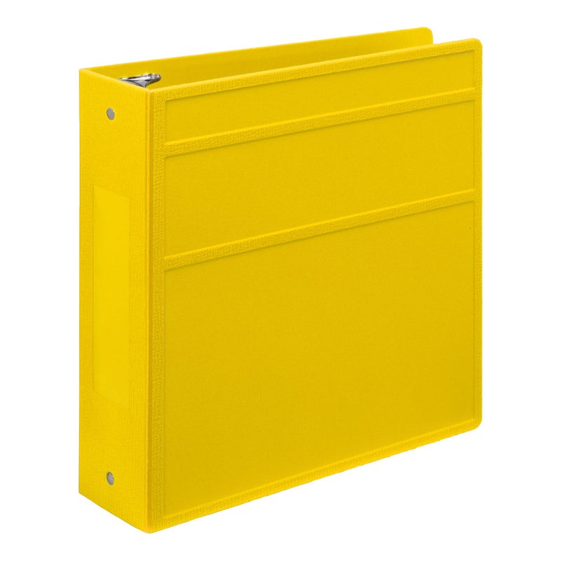 Carstens 3-Inch Heavy Duty 3-Ring Binder - Side Opening, Yellow, Durable Plastic, Precision No-Gap Rings, Waterproof Cover, No Pockets, Holds 400 US Letter Sheets, BPA-Free, Made in USA (1709-3R) - Image 1